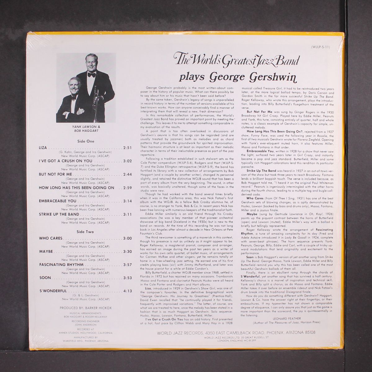 the world's greatest jazz band plays george gershwin by YANK LAWSON & BOB HAGGART