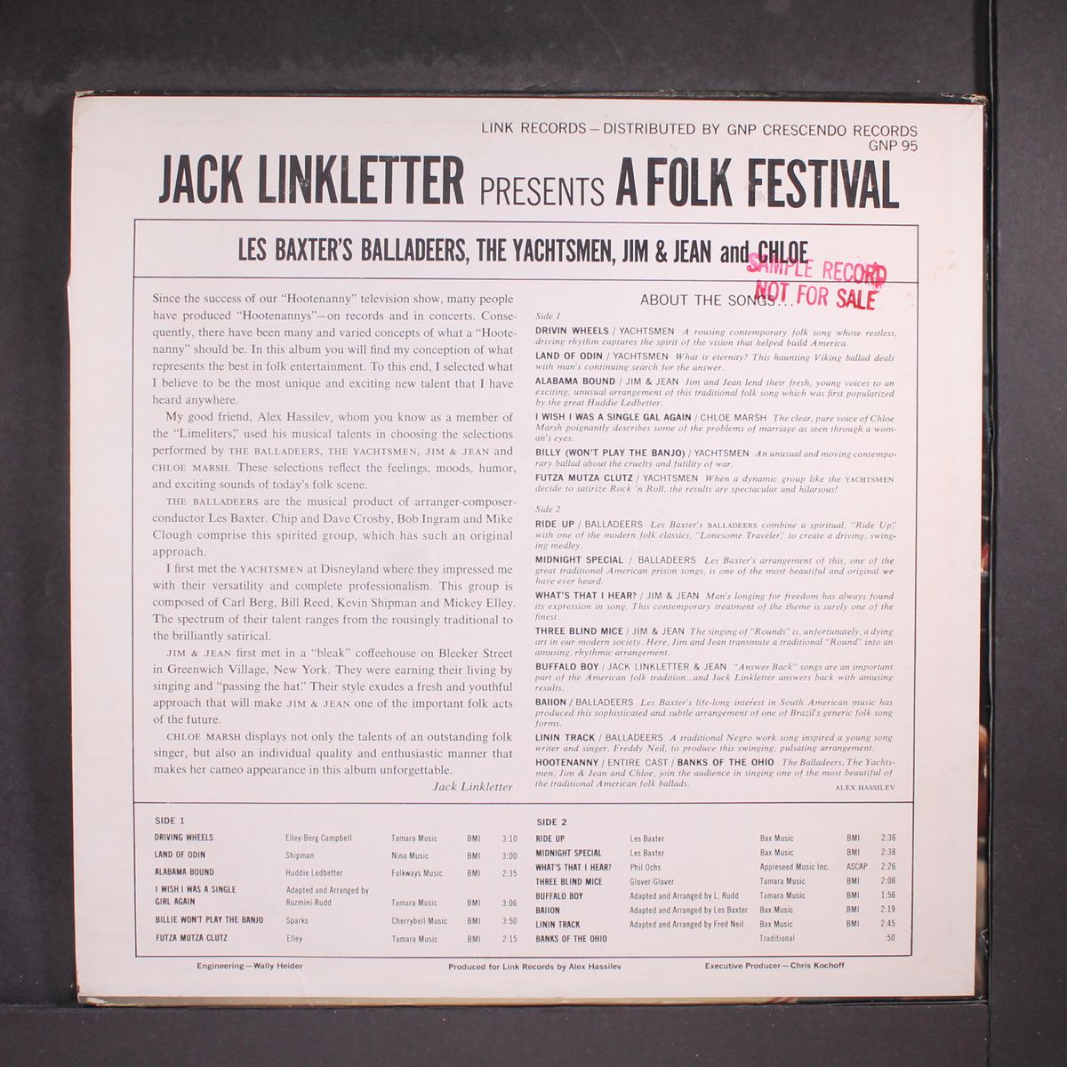 jack linkletter presents a folk festival by VARIOUS