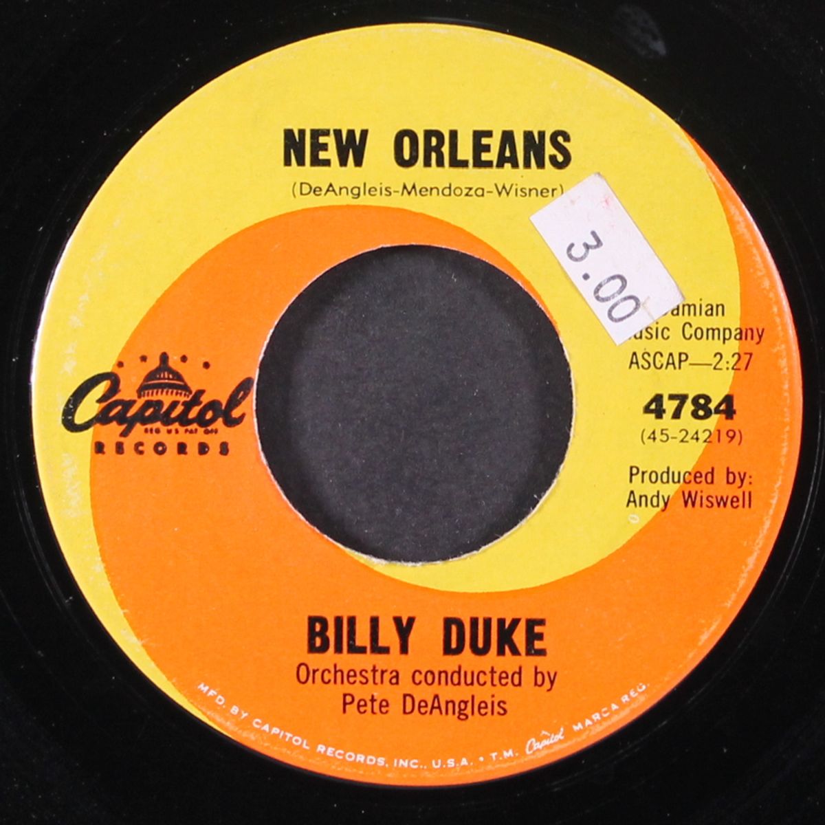 show me the way to go home / new orleans by BILLY DUKE