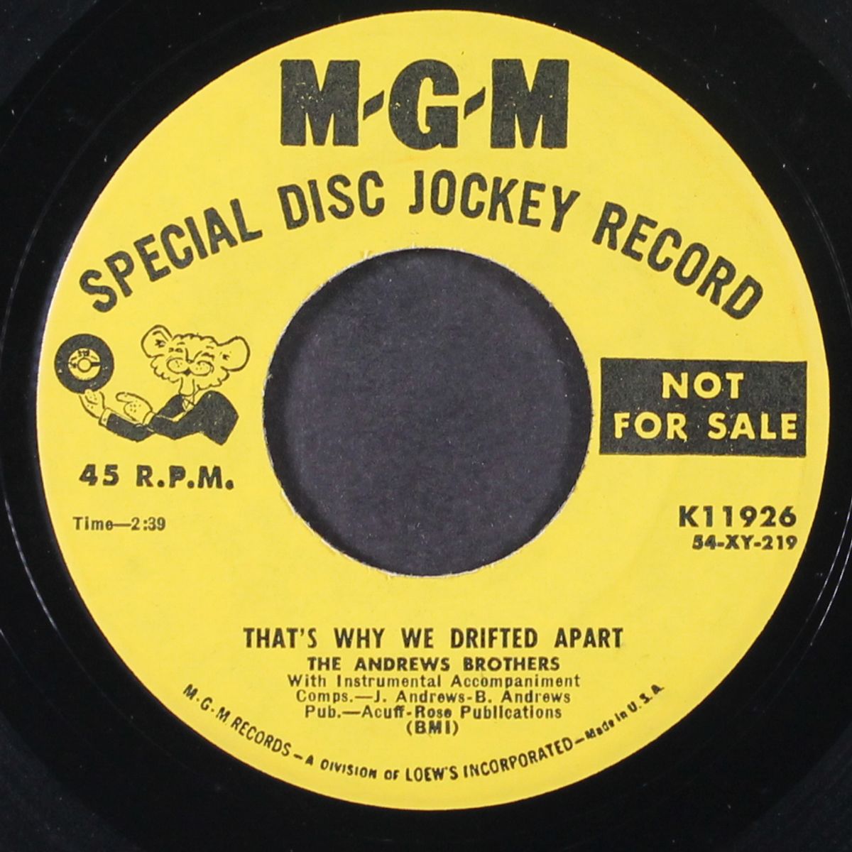 that's why we drifted apart / today you said goodbye by ANDREWS BROTHERS