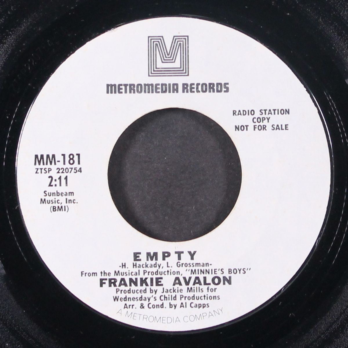 come on back to me baby / empty by FRANKIE AVALON