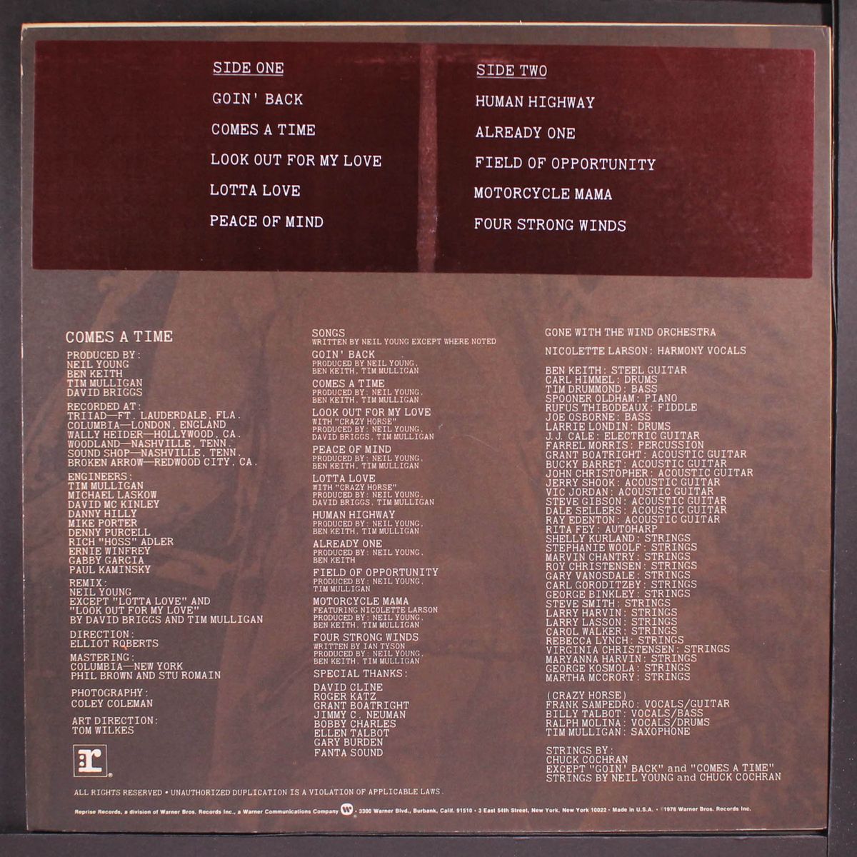comes a time by NEIL YOUNG