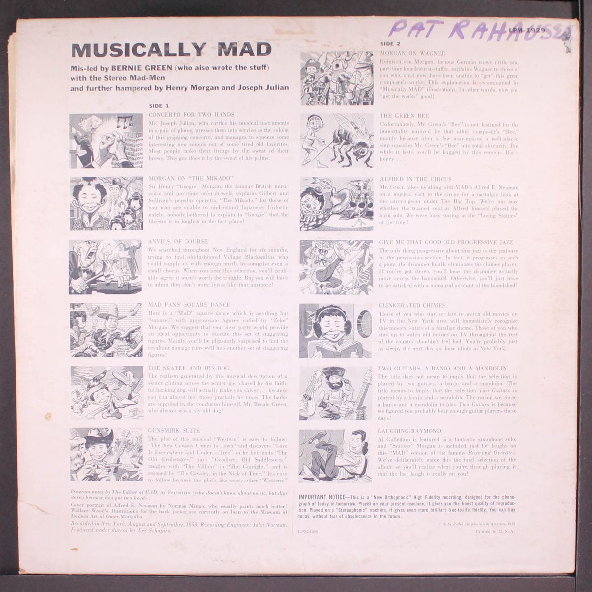 musically mad by BERNIE GREEN