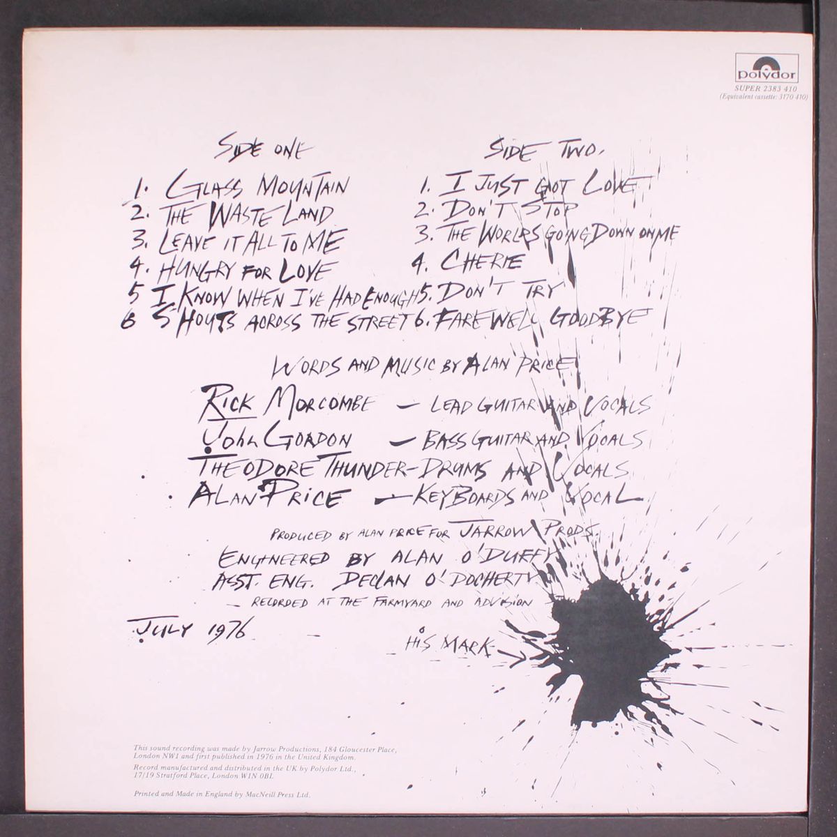 shouts across the street by ALAN PRICE