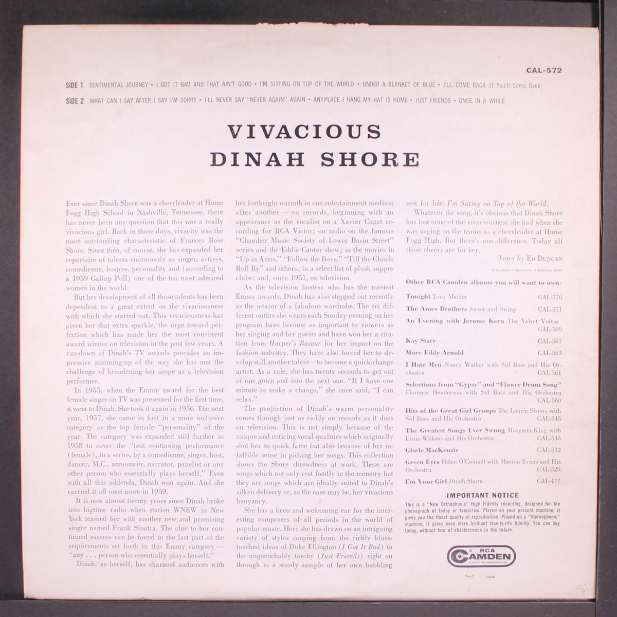 vivacious by DINAH SHORE