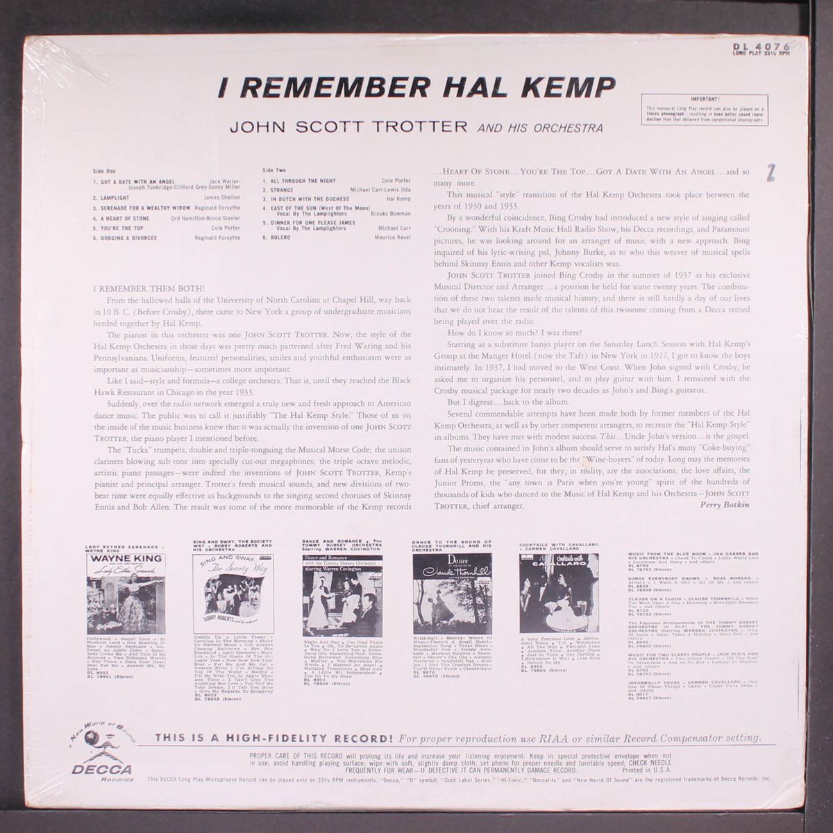 i remember hal kemp! by JOHN SCOTT TROTTER