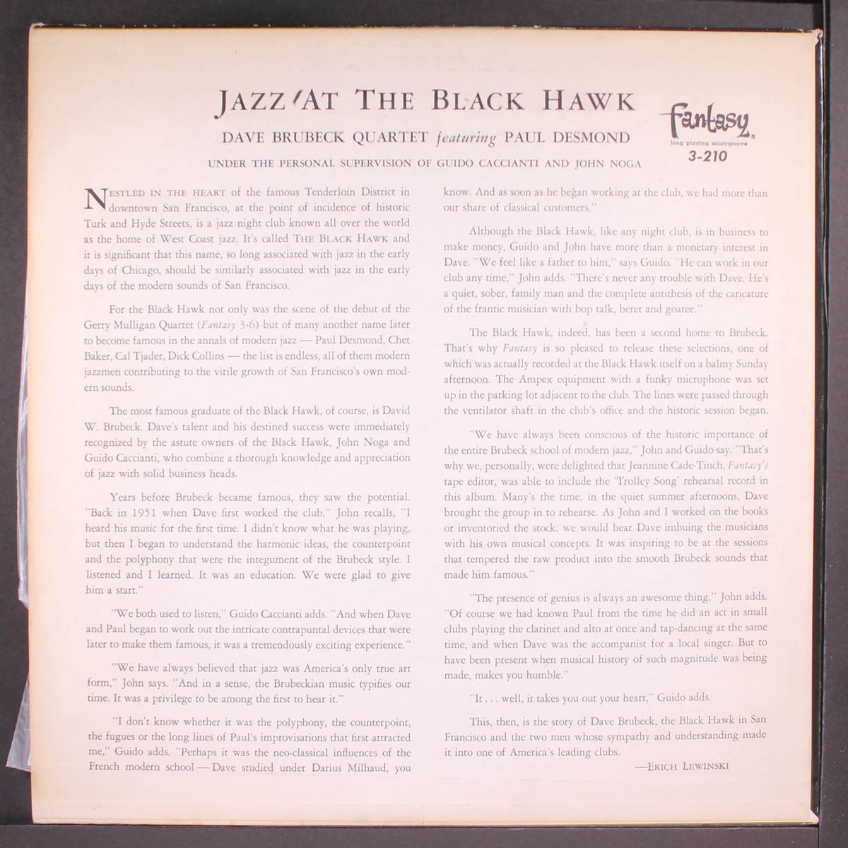 jazz at the black hawk by DAVE BRUBECK