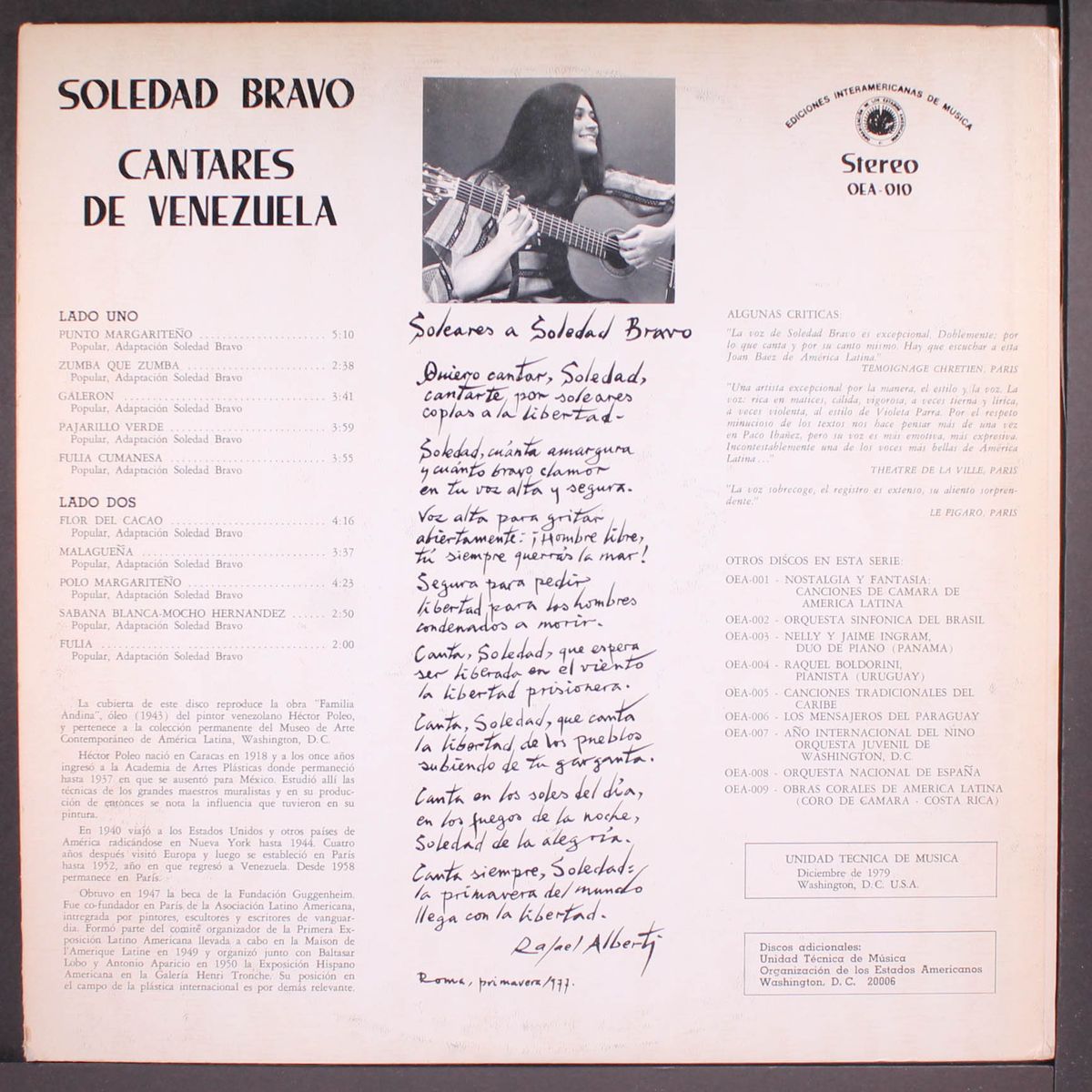 cantares de venezuela by SOLEDAD BRAVO