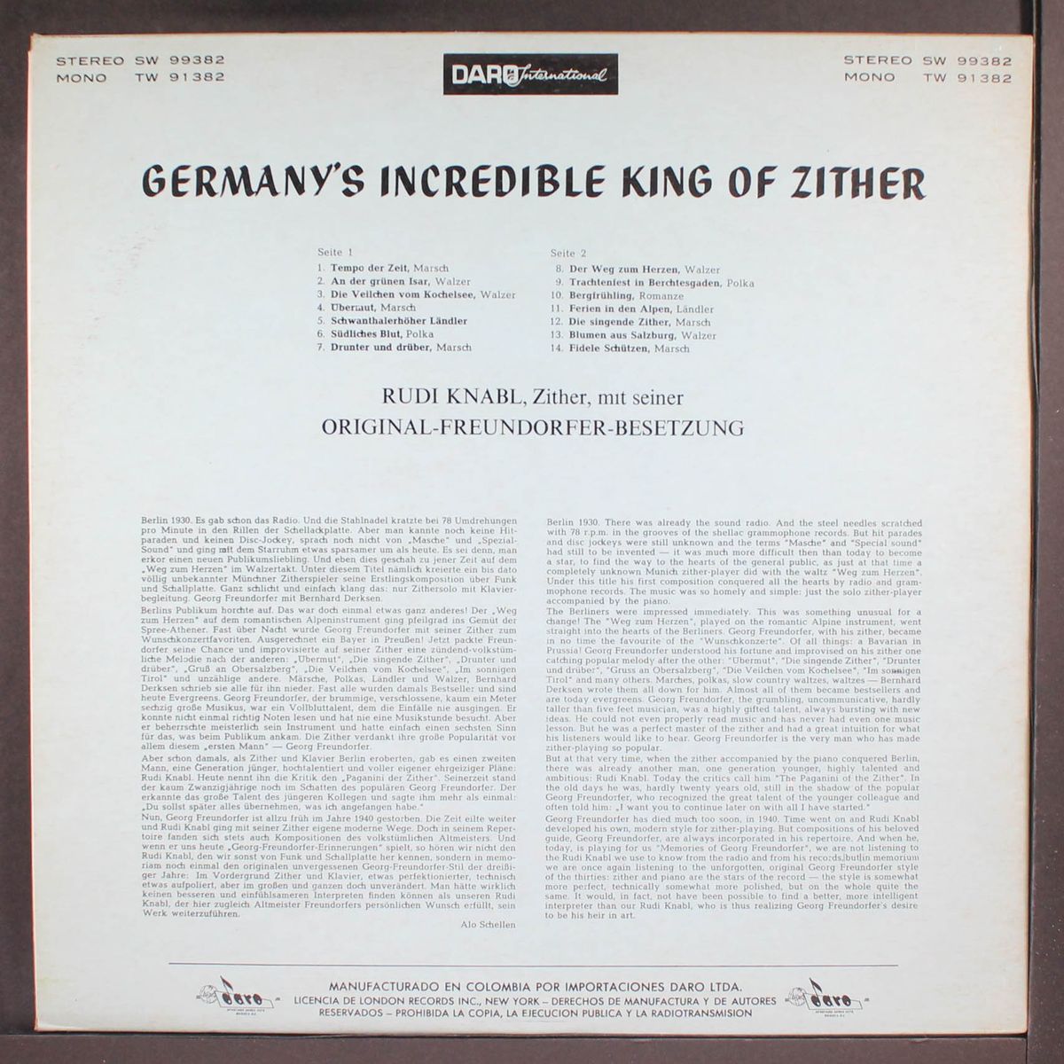 germany's incredible king of the zither by RUDI KNABL