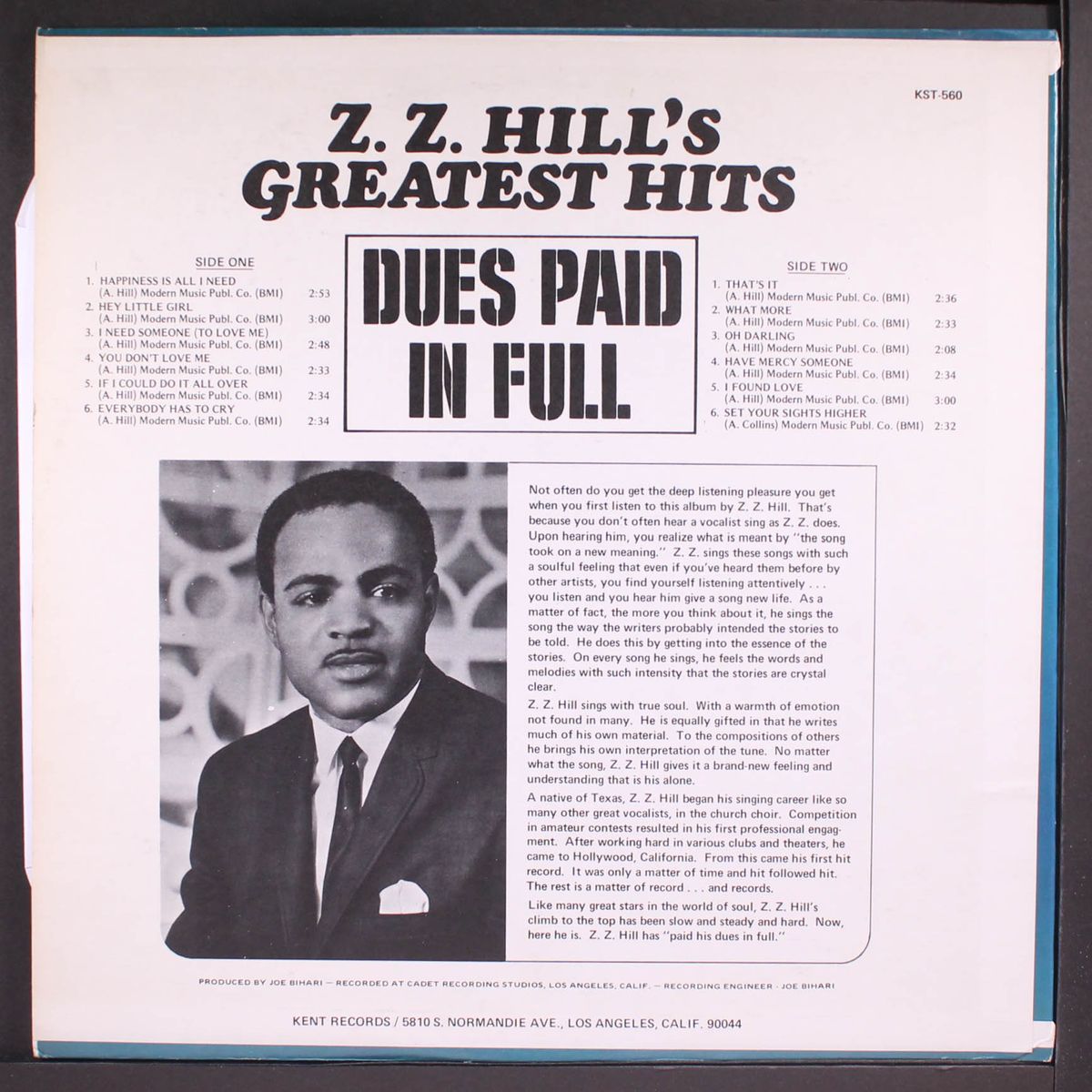 dues paid in full by Z.Z. HILL