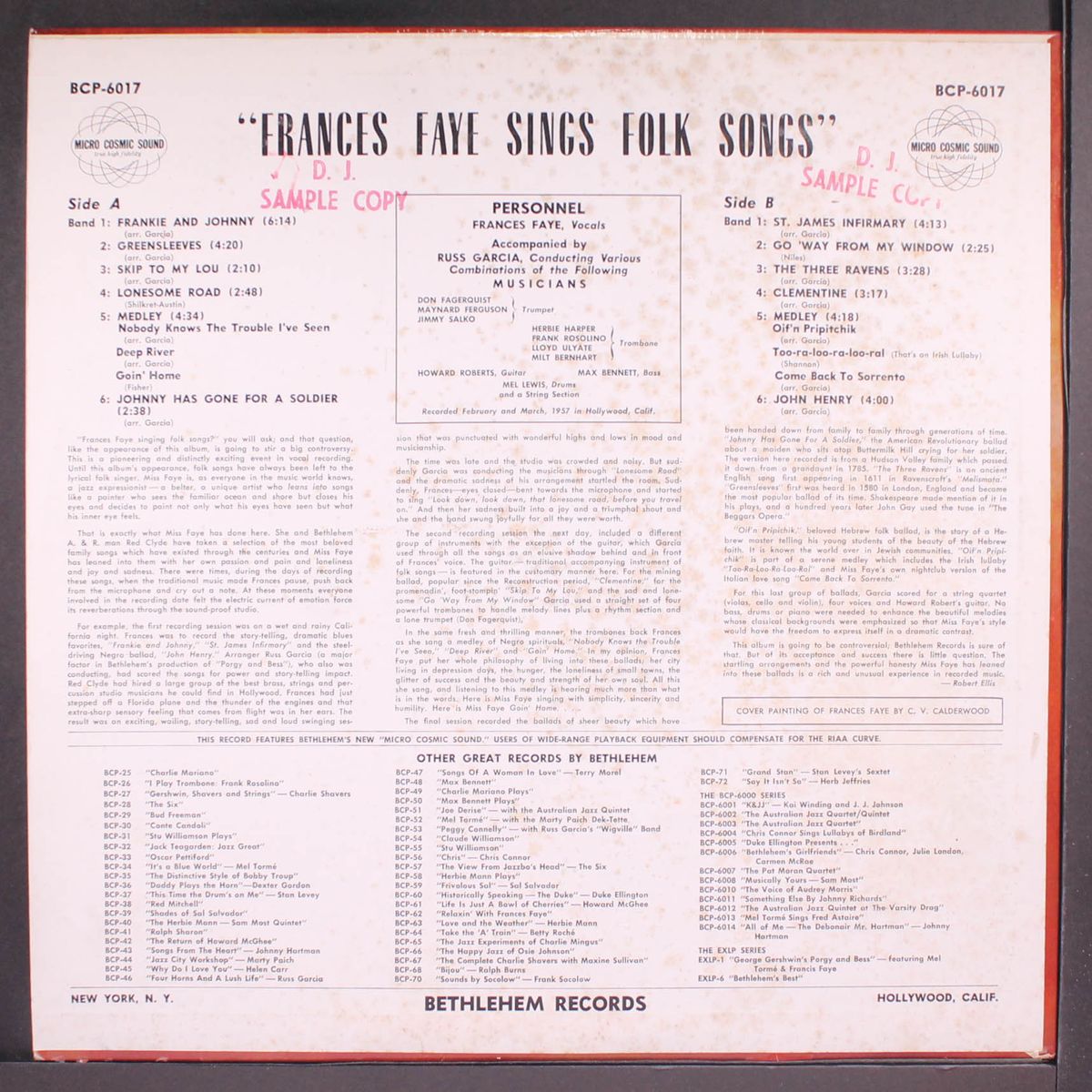 sings folk songs by FRANCES FAYE