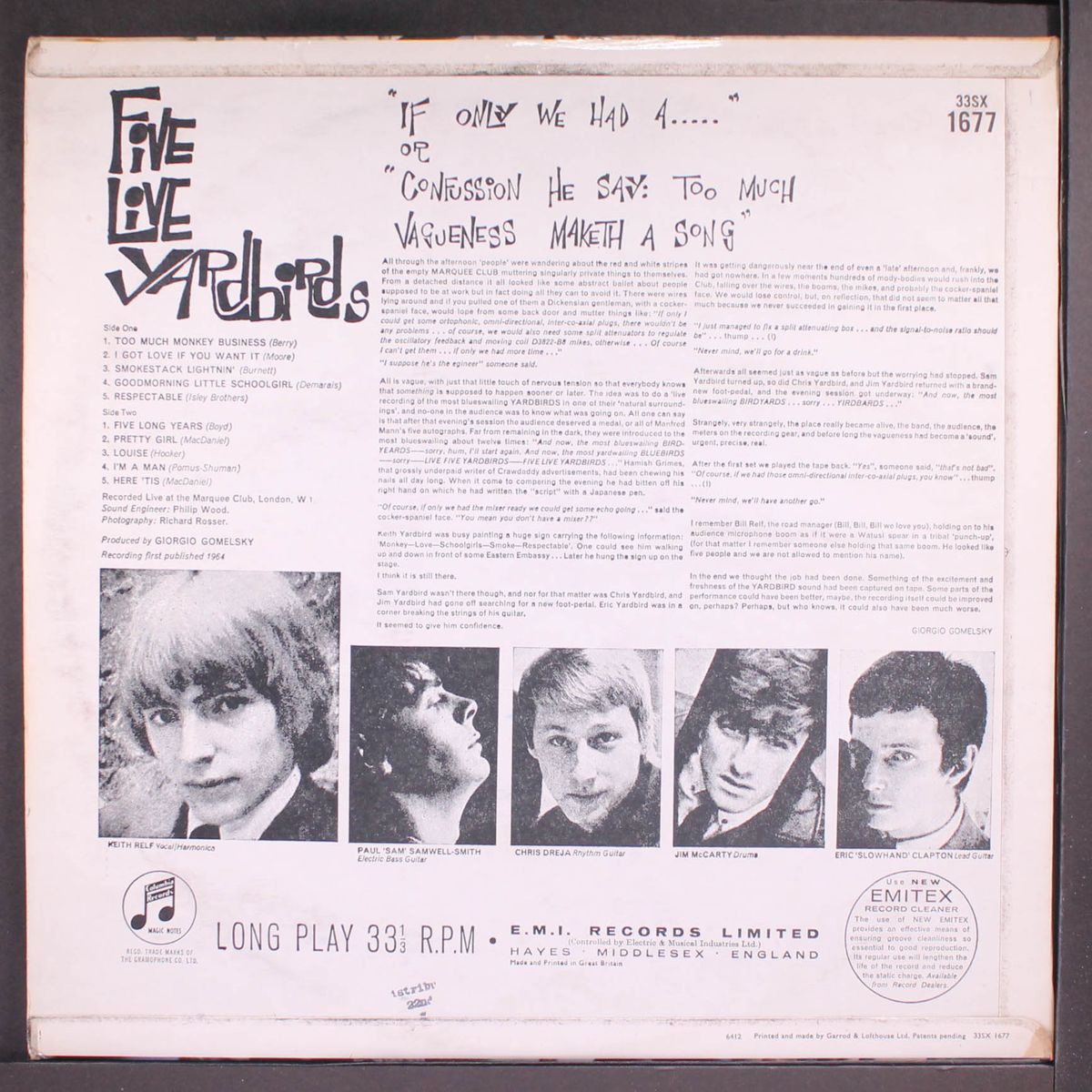 five live yardbirds by YARDBIRDS