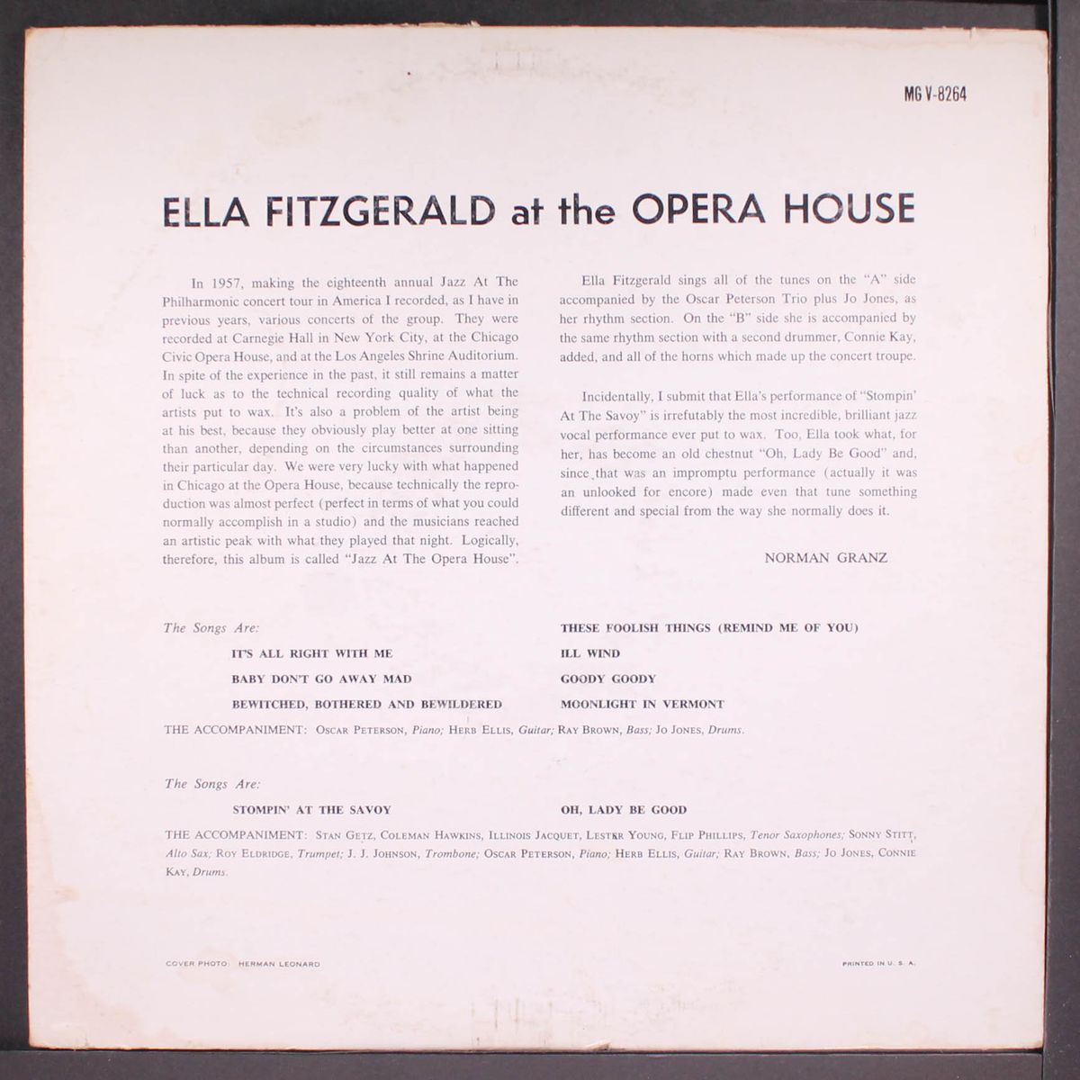 at the opera house by ELLA FITZGERALD