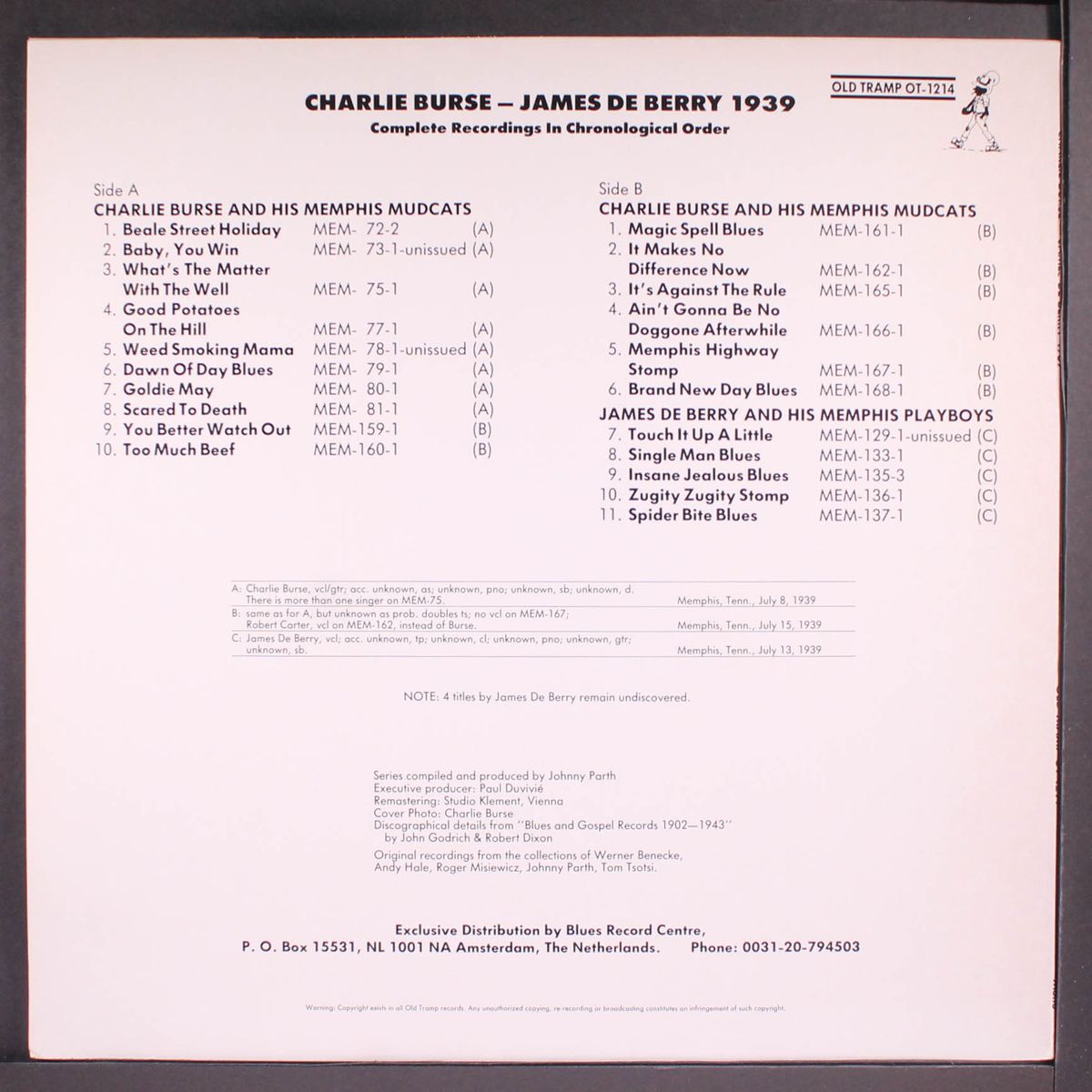 1939 by CHARLIE BURSE / JAMES DE BERRY