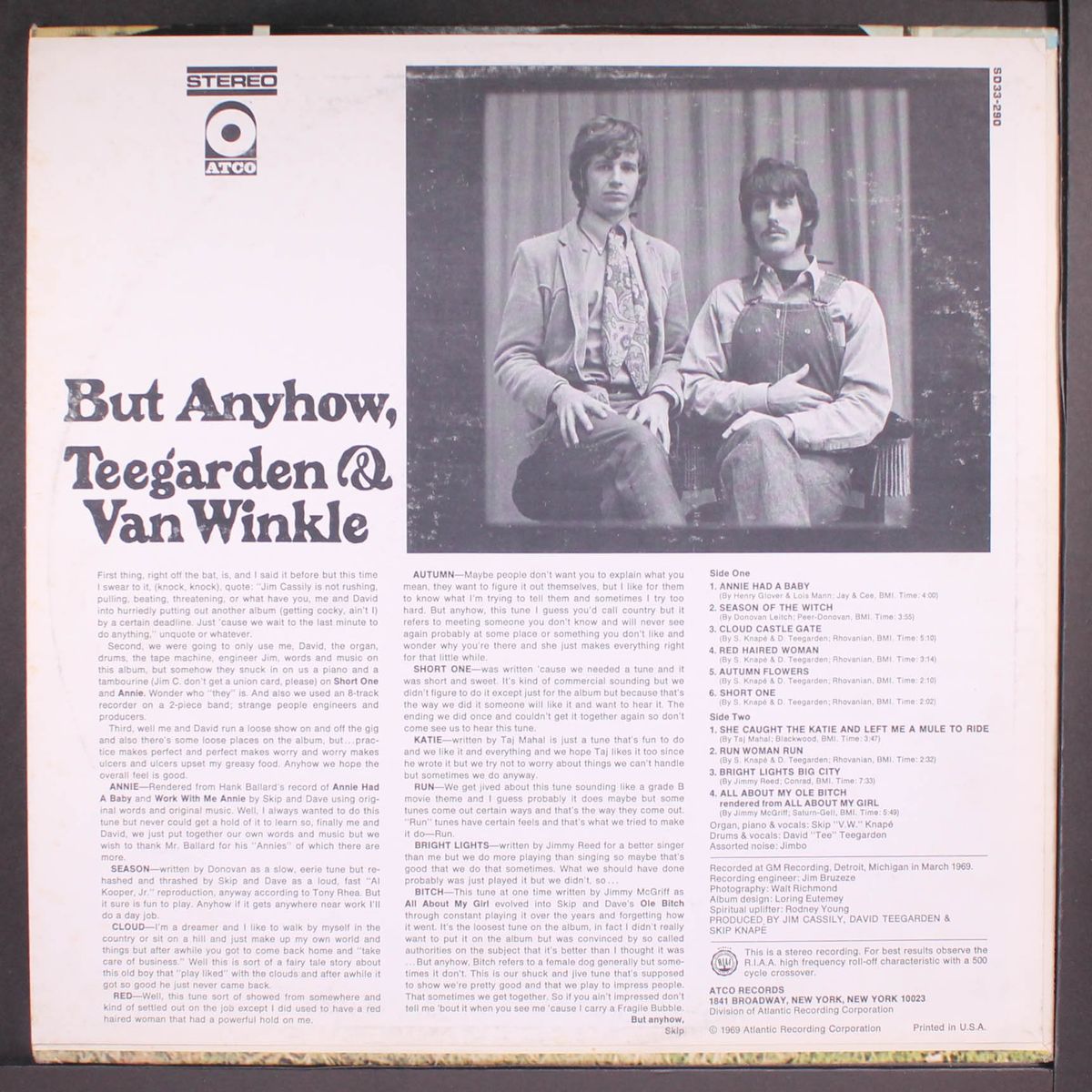 but anyhow, by TEEGARDEN & VANWINKLE