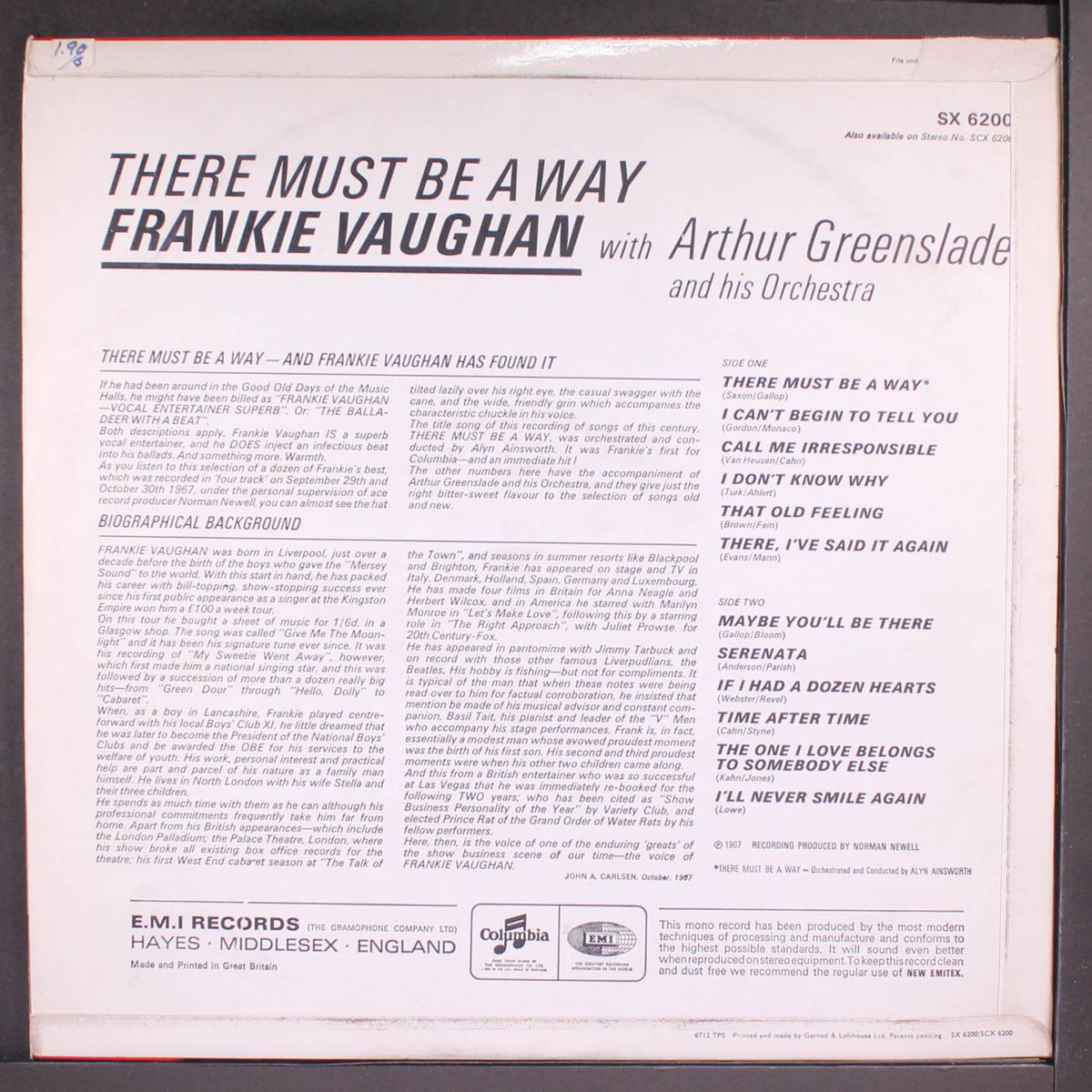 there must be a way by FRANKIE VAUGHAN