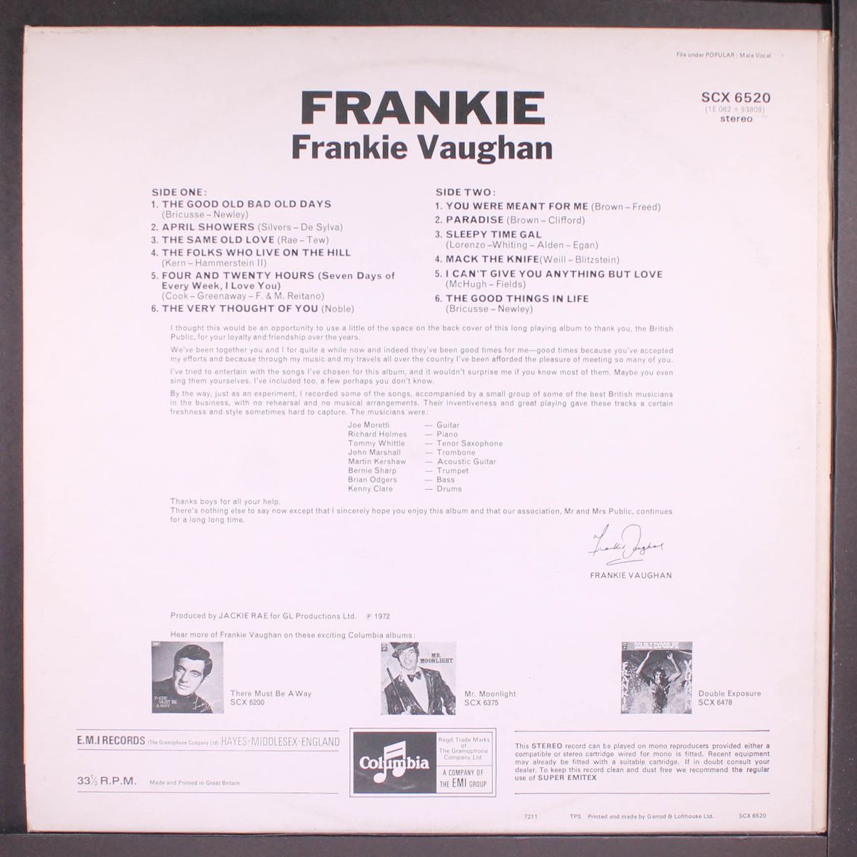 frankie by FRANKIE VAUGHAN