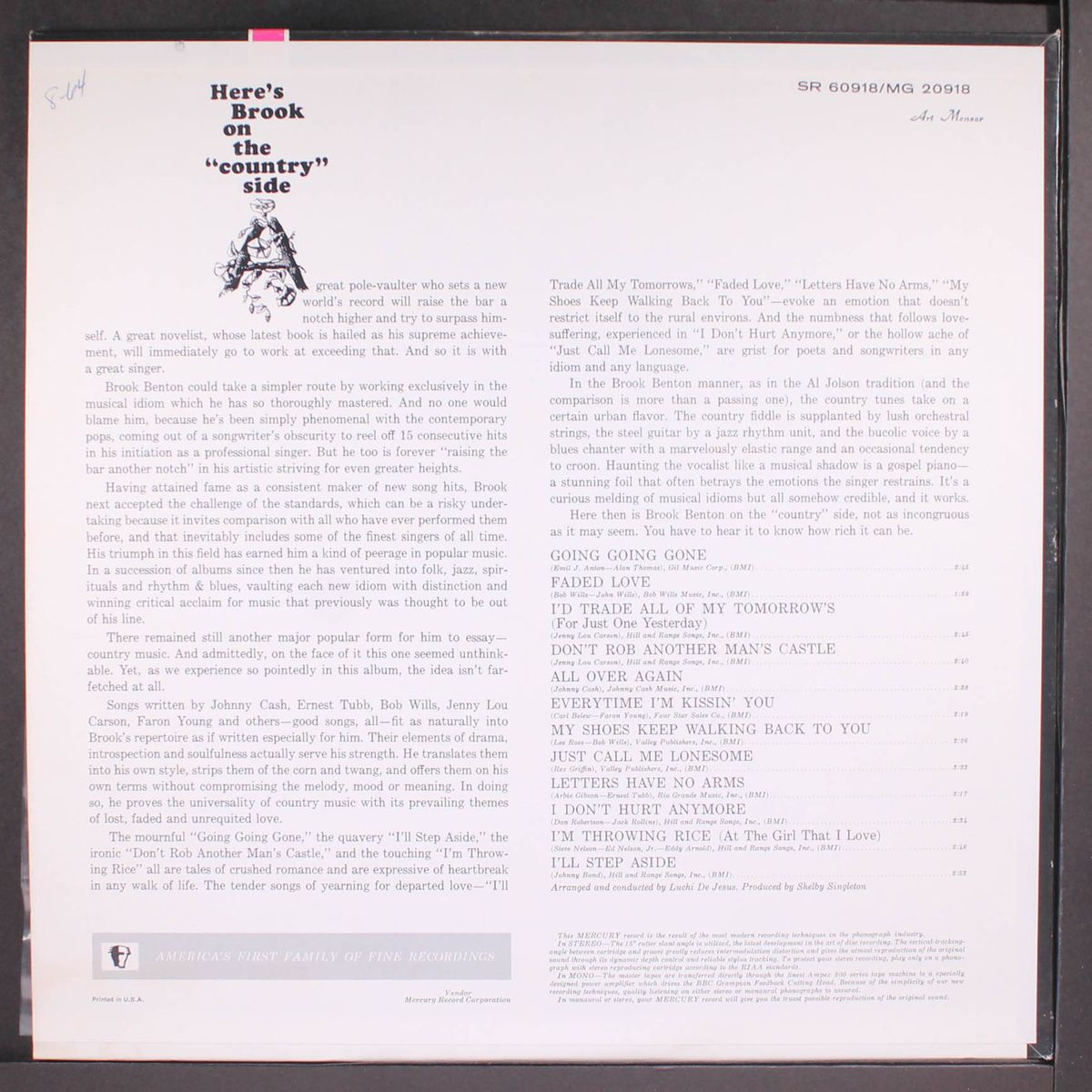 on the countryside by BROOK BENTON