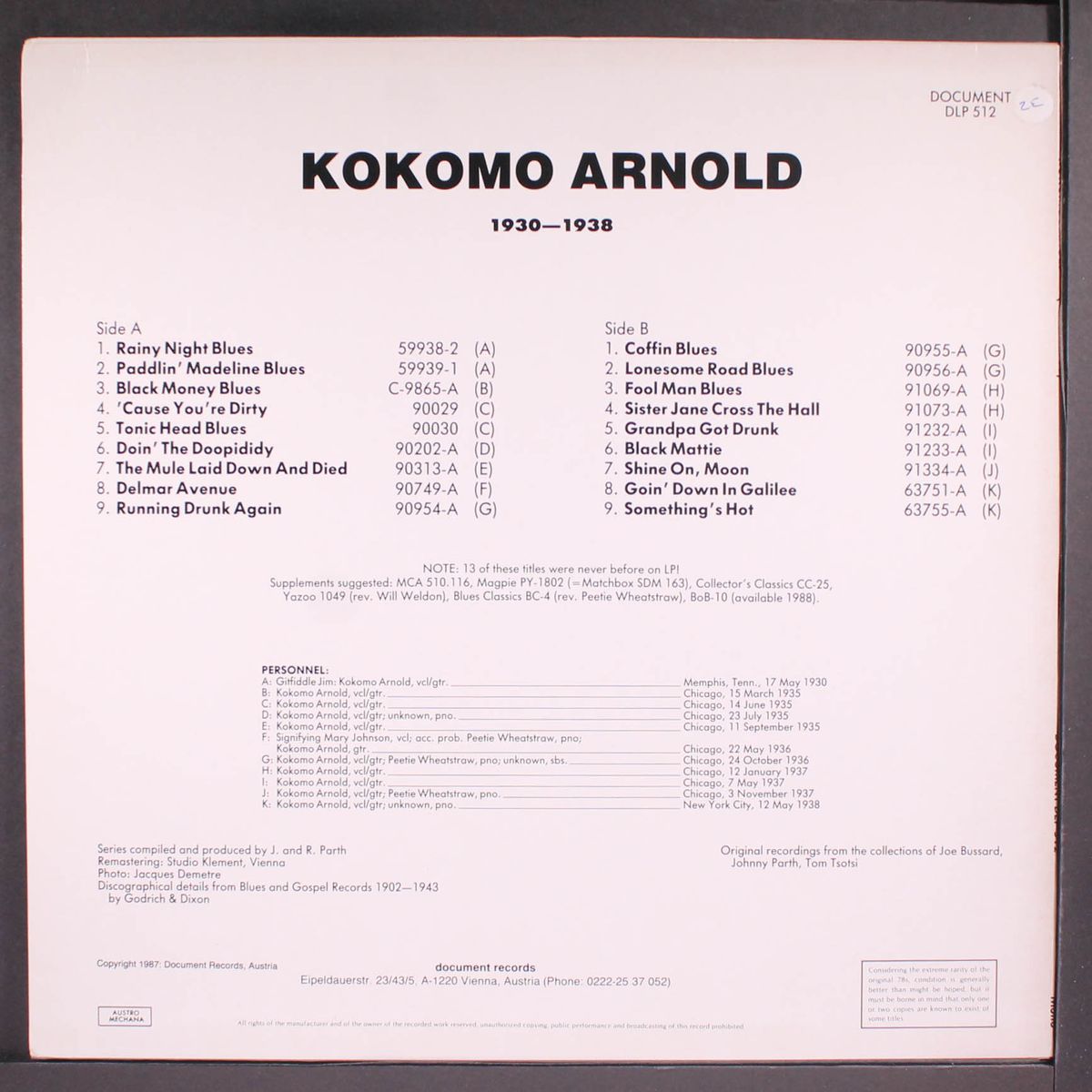 master of the bottleneck guitar 1930-1938 by KOKOMO ARNOLD