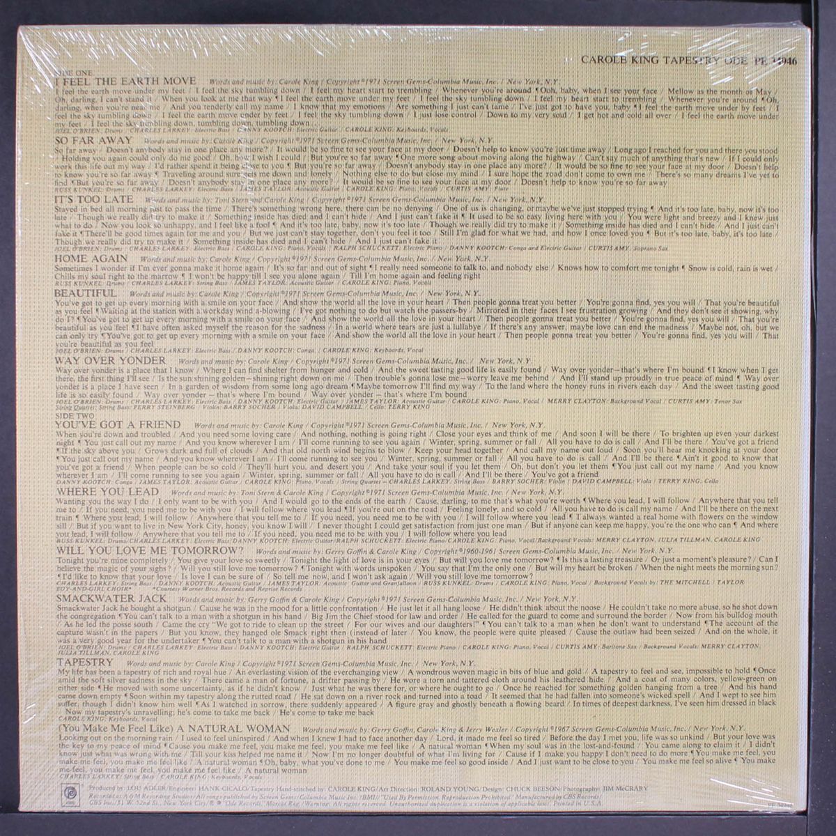 tapestry by CAROLE KING