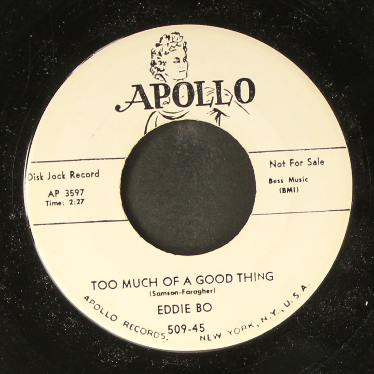 too much of a good thing / dearest one by EDDIE BO