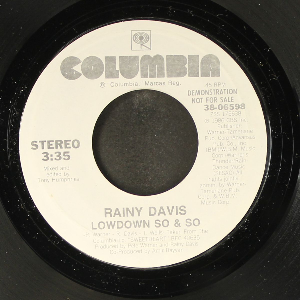 lowdown so & so by RAINY DAVIS