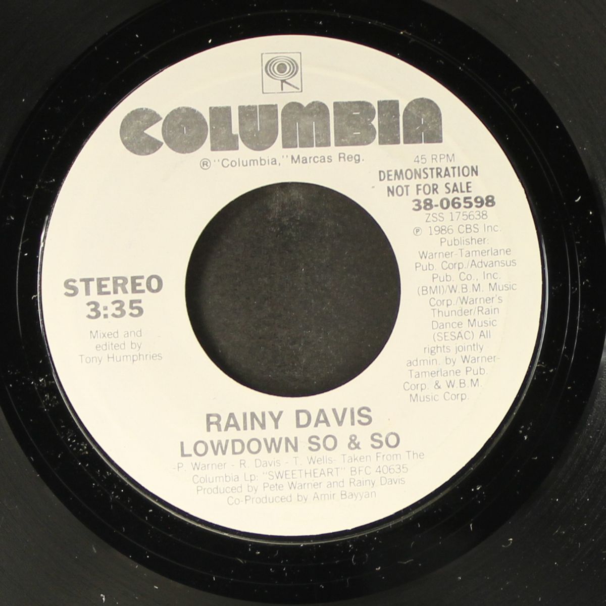 lowdown so & so by RAINY DAVIS