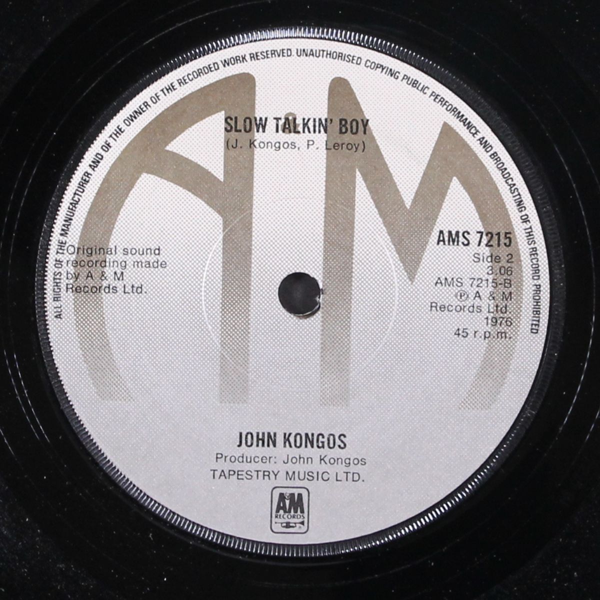 i no. 7 / slow talkin' boy by JOHN KONGOS