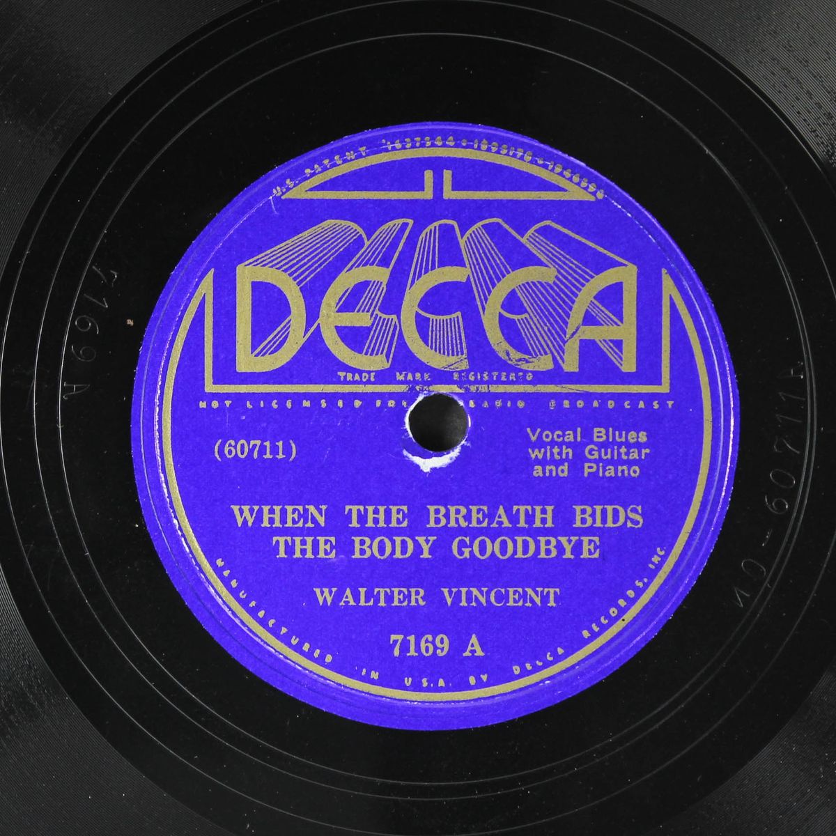 when the breath bids the body goodbye / losin' blues by WALTER VINCENT