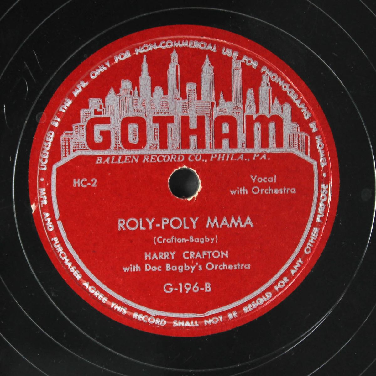 roly-poly mama / i don't want your money honey by HARRY CRAFTON