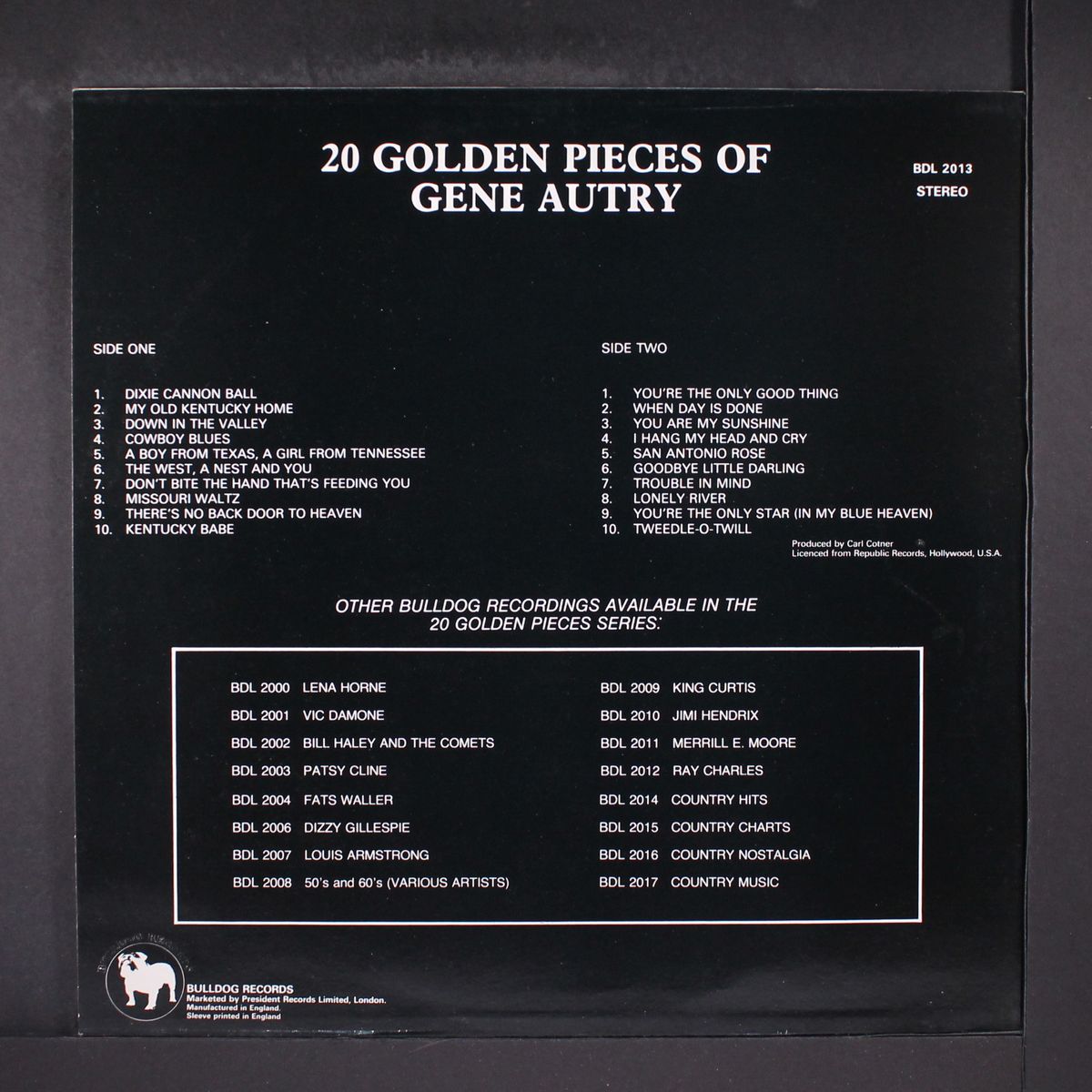 20 golden pieces by GENE AUTRY