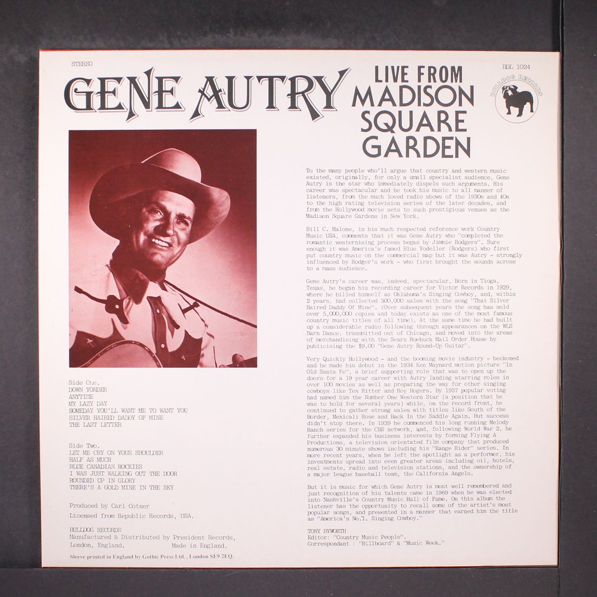live from madison square garden by GENE AUTRY
