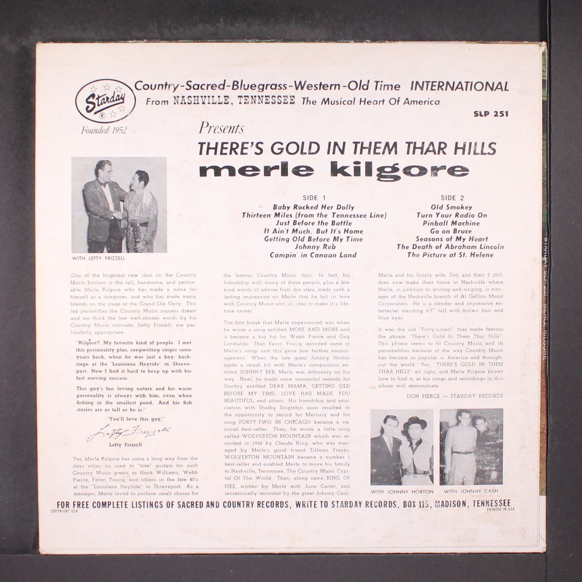 there's gold in them thar hills by MERLE KILGORE