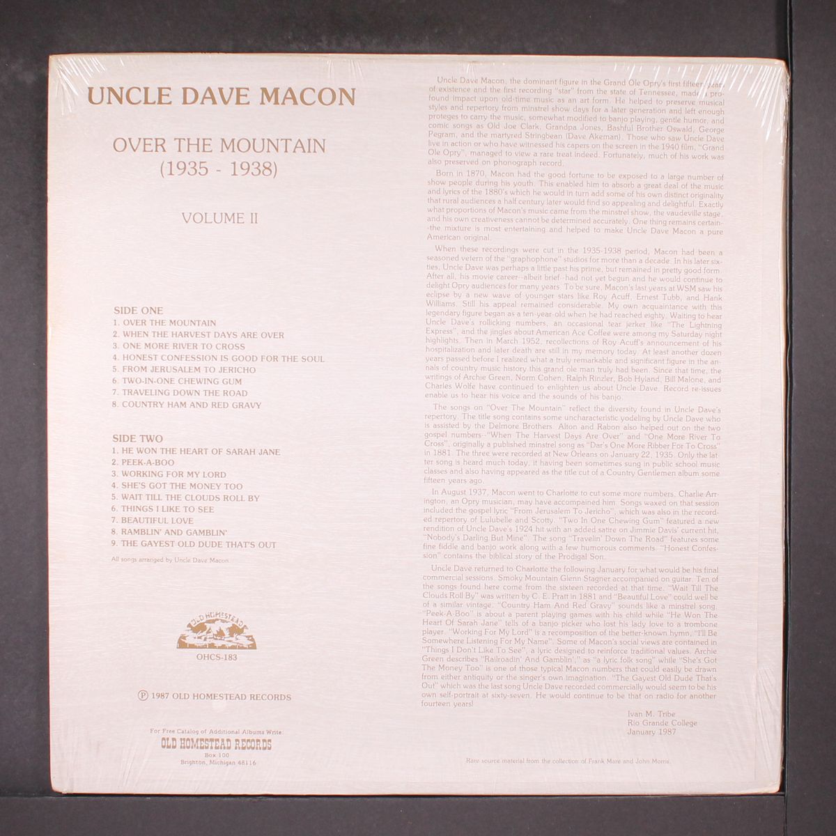 over the mountain (1935-38), vol. 2 by UNCLE DAVE MACON