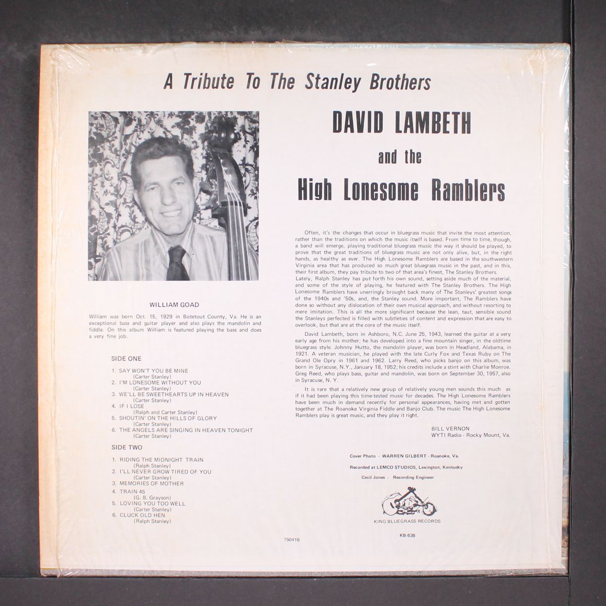 a tribute to the stanley brothers by DAVID LAMBETH & HIGH LONESOME RAMBLERS