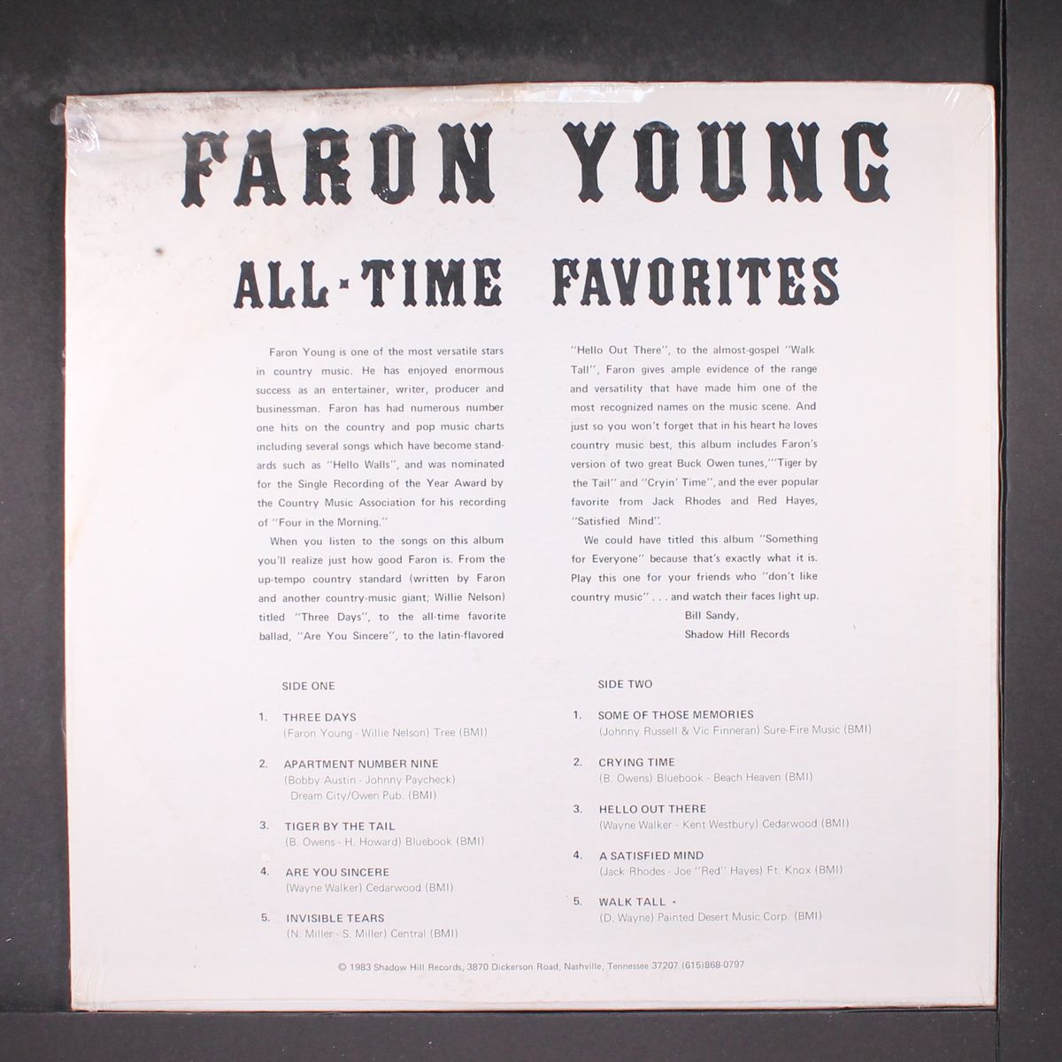 sings all-time favorites by FARON YOUNG