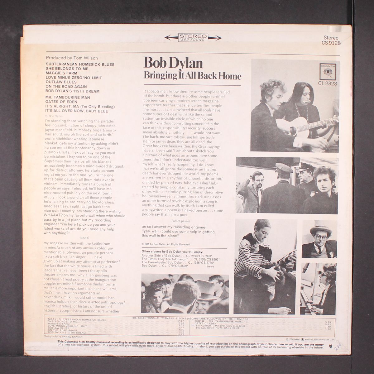 bringing it all back home by BOB DYLAN