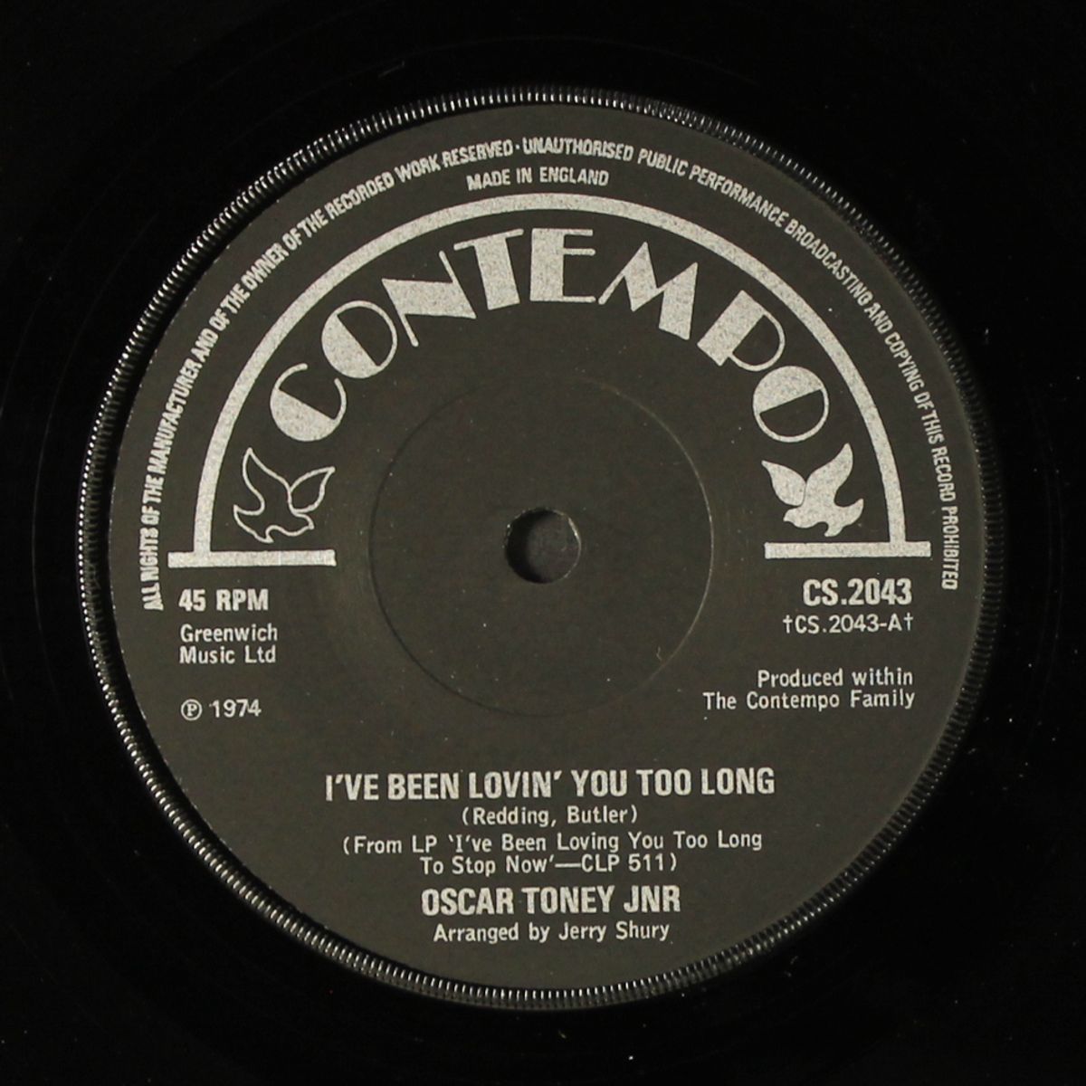 i've been lovin' you too long by OSCAR TONEY, JR.