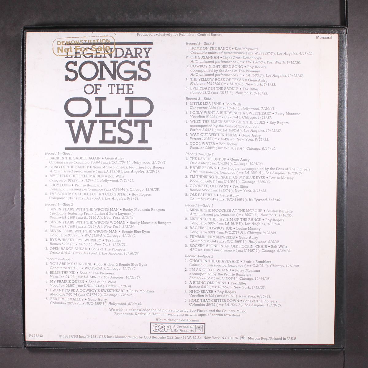 the legendary songs of the old west by VARIOUS
