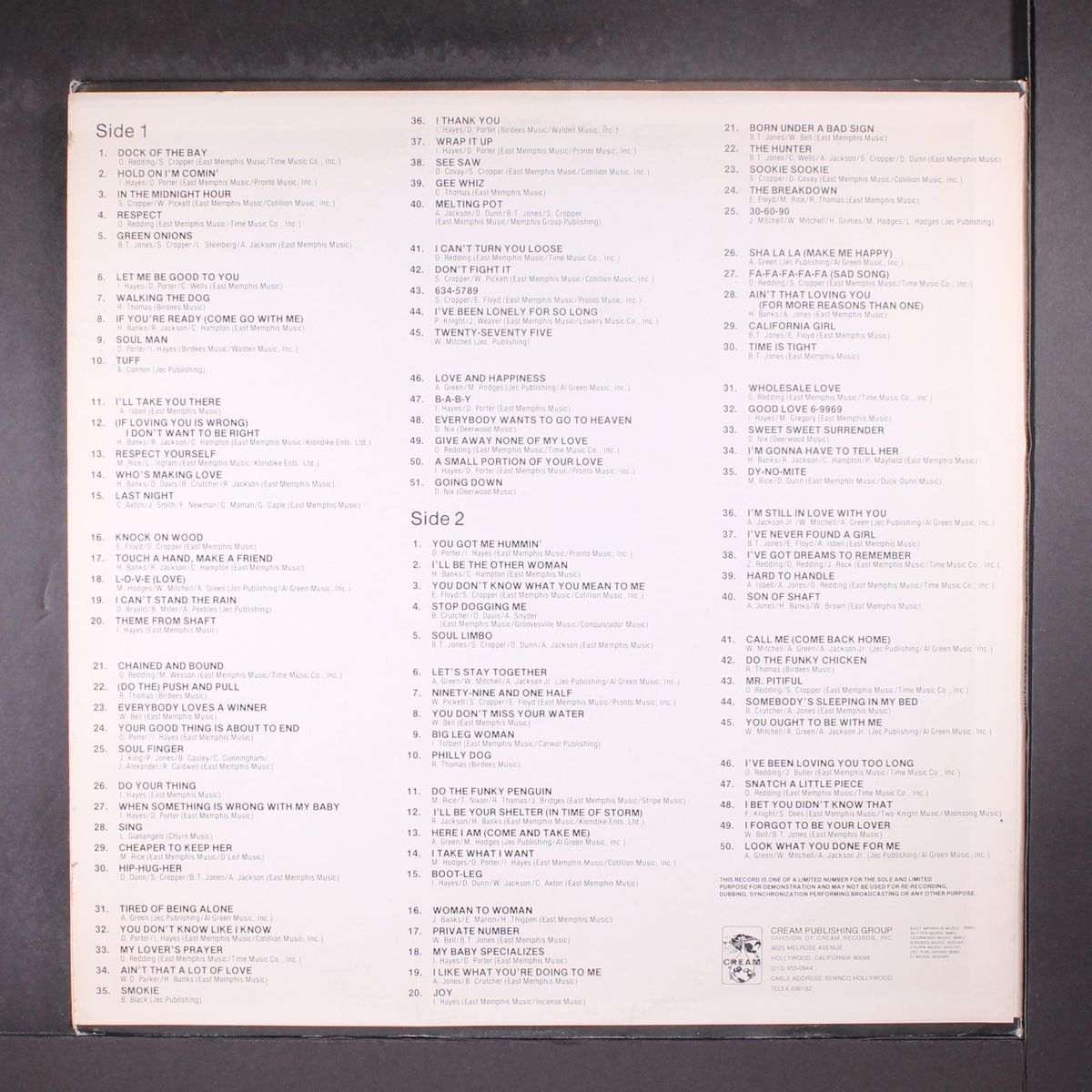 cream publishing 101 hits by VARIOUS