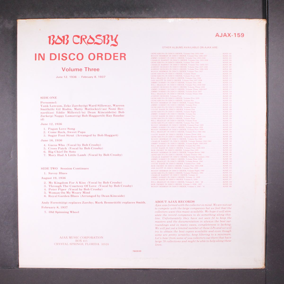 in disco order, vol.3 by BOB CROSBY