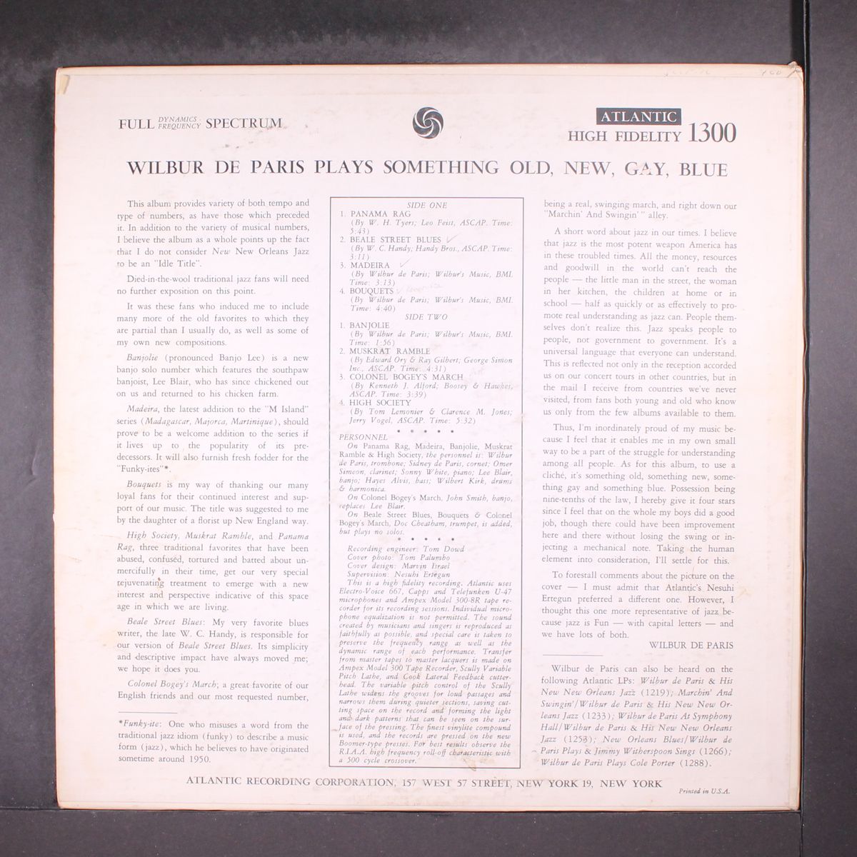 plays something old, new, gay, blue by WILBUR DE PARIS