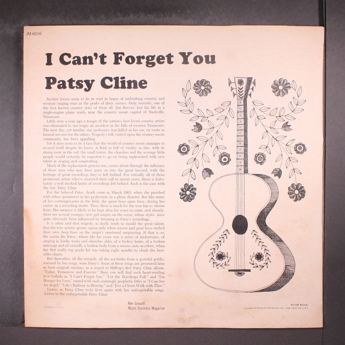 i can't forget you by PATSY CLINE