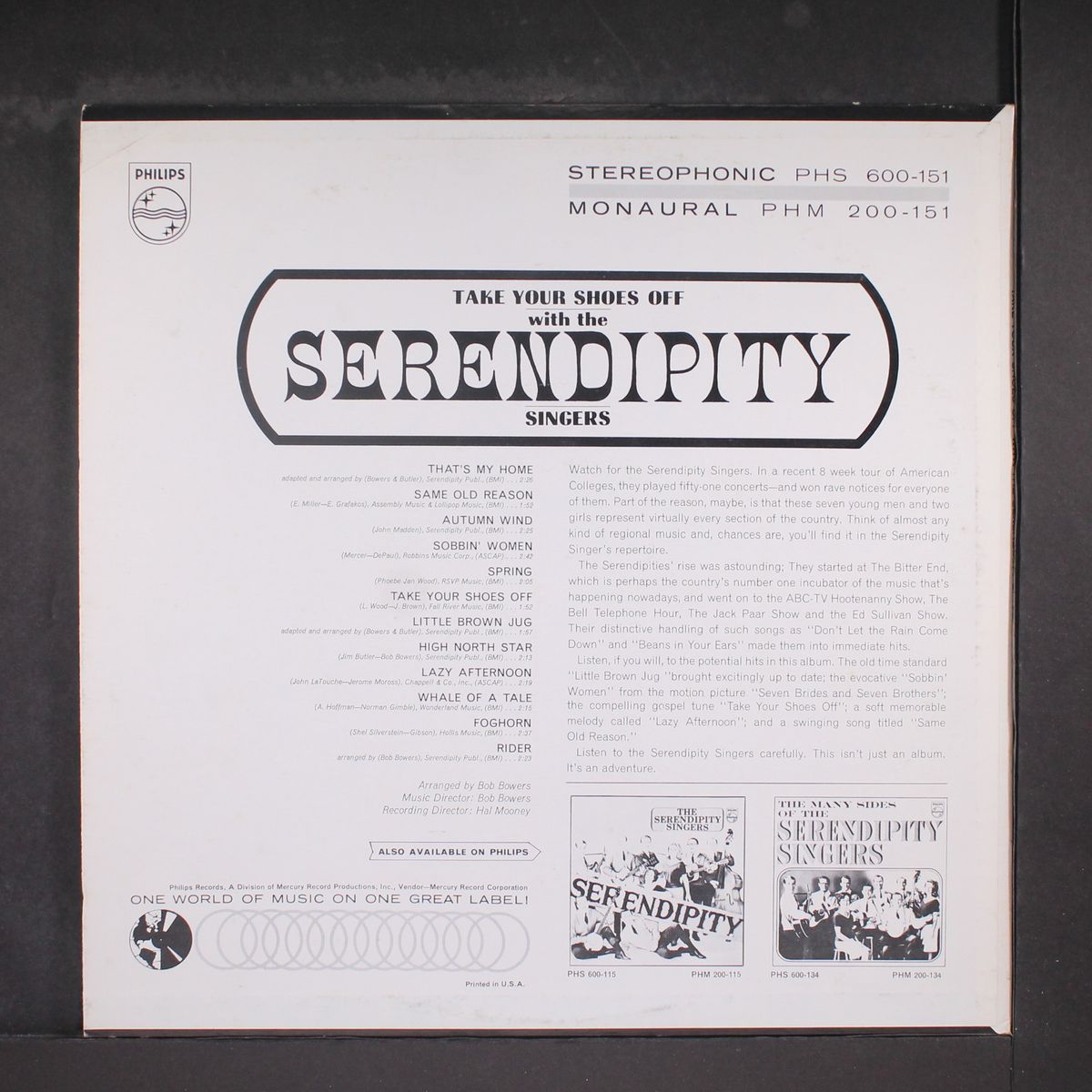 take your shoes off with the serendipity singers by SERENDIPITY SINGERS