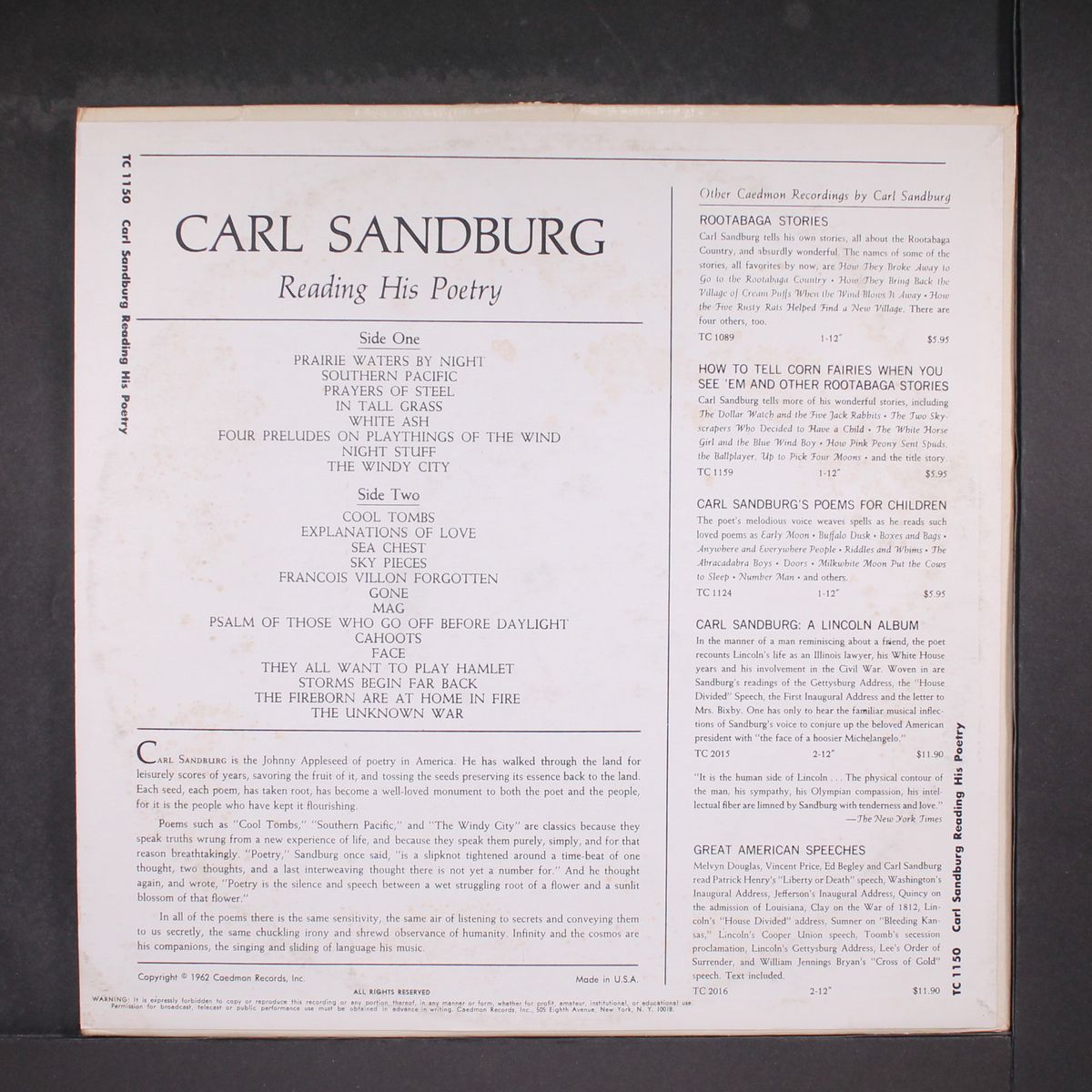 the poetry of by CARL SANDBURG