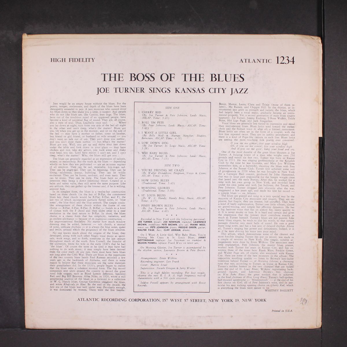 the boss of the blues by JOE TURNER