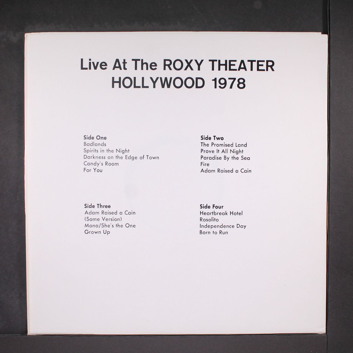 live at the roxy theater hollywood 1978 by BRUCE SPRINGSTEEN