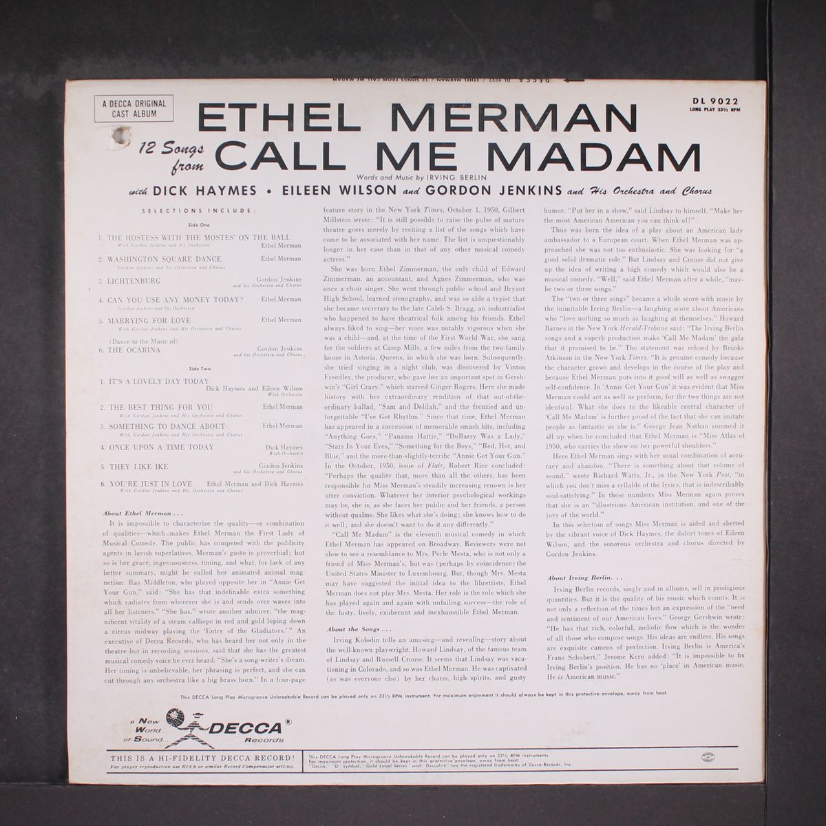 call me madam by ETHEL MERMAN