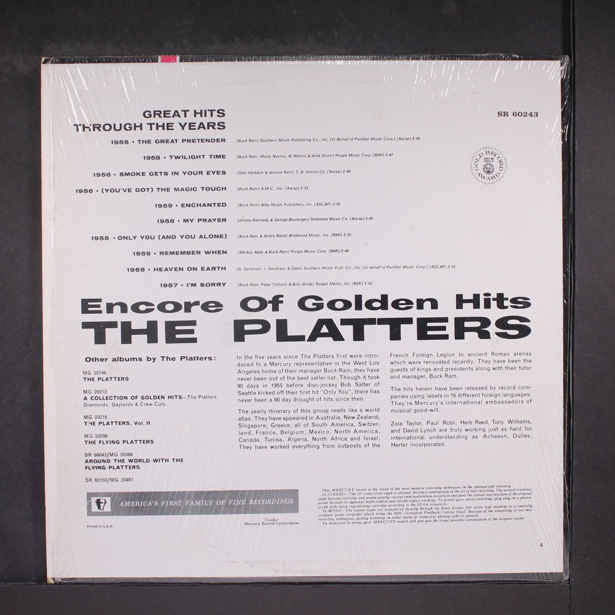 encore of golden hits by PLATTERS