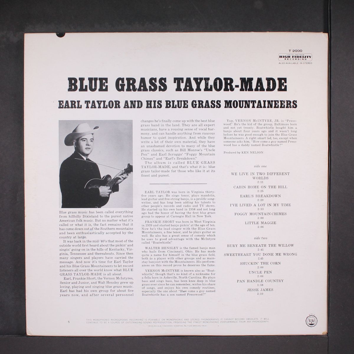 blue grass taylor-made by EARL TAYLOR & BLUEGRASS MOUNTAINEERS